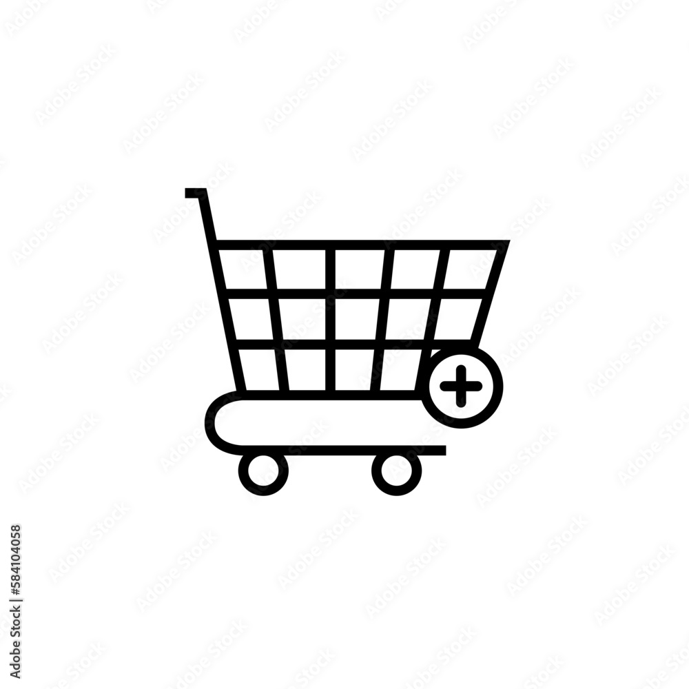 Shopping cart Icon with essential action highlighter