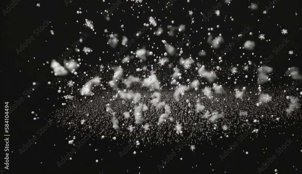 Snowflakes falling down on black background, heavy snow flakes isolated, Flying rain, overlay effect for composition, Generate Ai Snowflakes falling down on black background, heavy snow flakes isolated, Flying rain, overlay effect for composition, Generate Ai