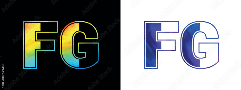 Fg Letters Initial letter FG logo Icon vector design template. Premium luxurious ...