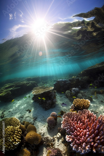 Aqua Oasis - A Stunning Fisheye Photograph of an Underwater Paradise