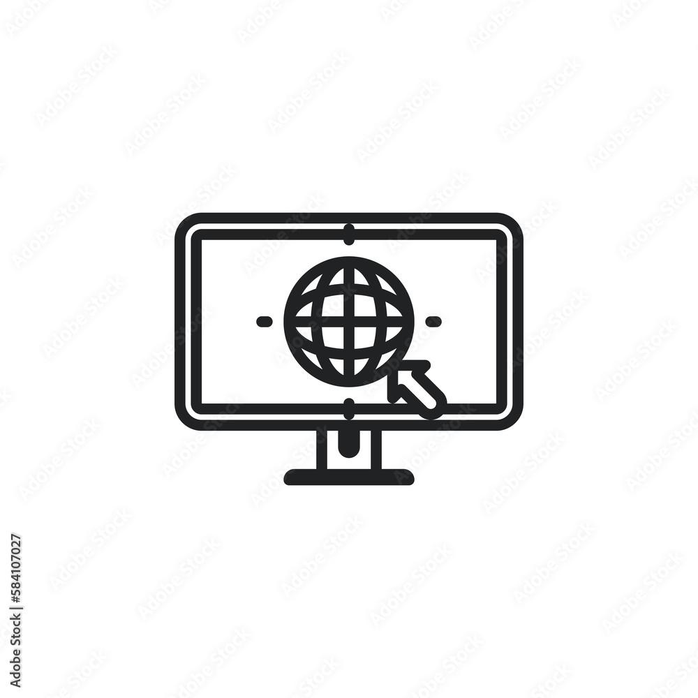 Click to go to website or internet outline icons. Vector illustration. Isolated icon suitable for web, infographics, interface and apps. Click to go to website or internet outline icons. Vector illustration. Isolated icon suitable for web, infographics, interface and apps.