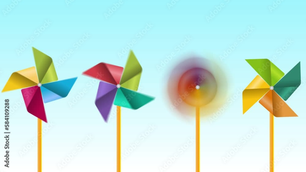 Colored pinwheel animation cartoon Colored pinwheel animation cartoon