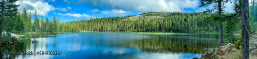 landscape panorama reflection in the water