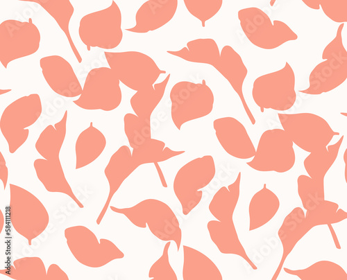 Seamless geometric leaves pattern. Modern soft print.