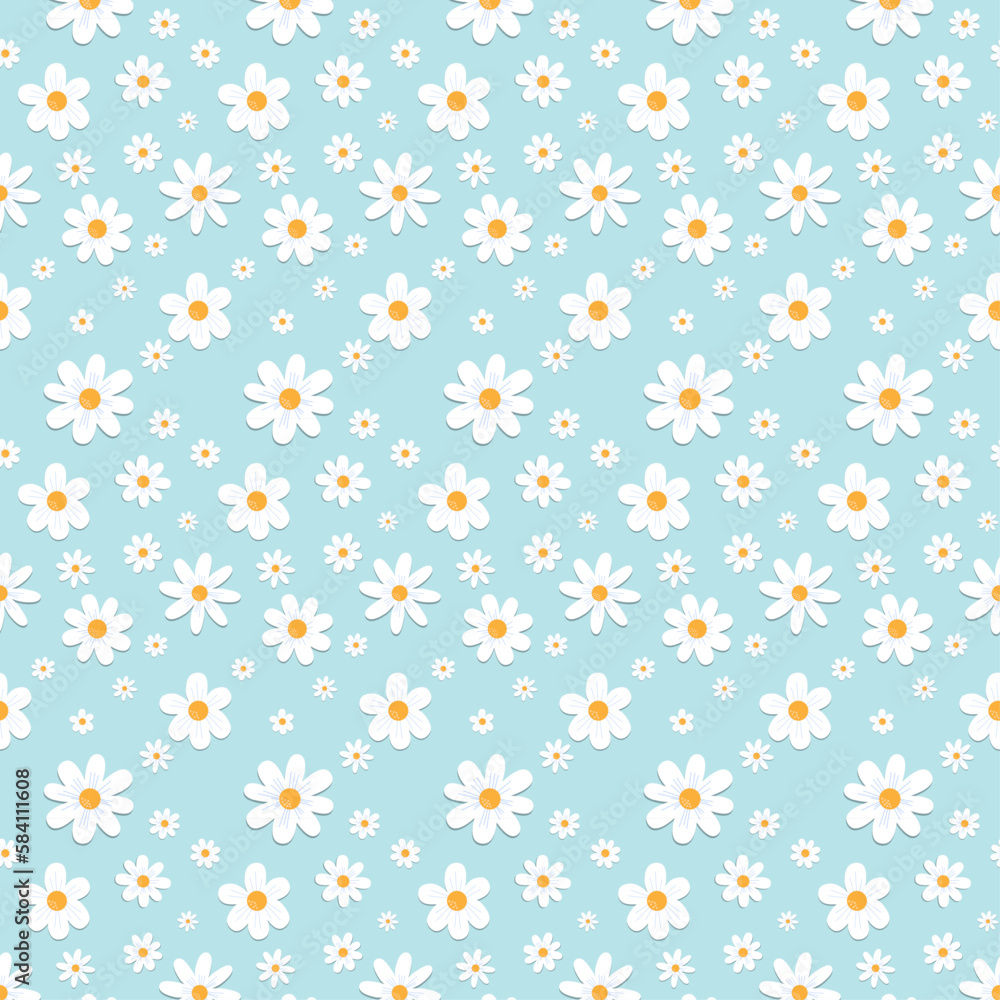 ox eyedaisy seamless pattern fabric pattern