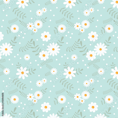 ox eyedaisy seamless pattern fabric pattern