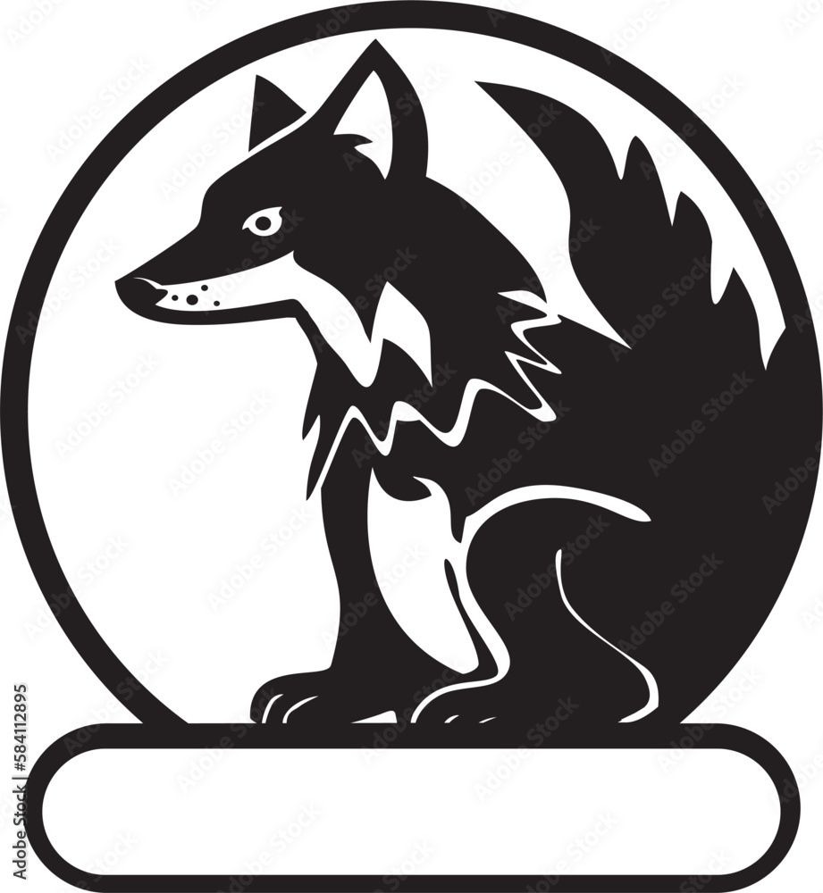 Obraz premium Animal icon pin in black and white colour silhouette design