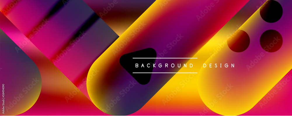 Round shapes and lines with fluid gradients abstract background. Vector illustration for wallpaper, banner, background, leaflet, catalog, cover, flyer
