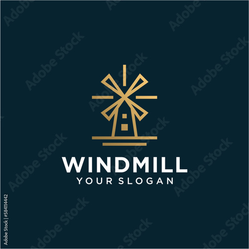 vector windmill logo design 