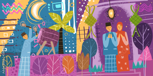 ramadhan and eid greeting card