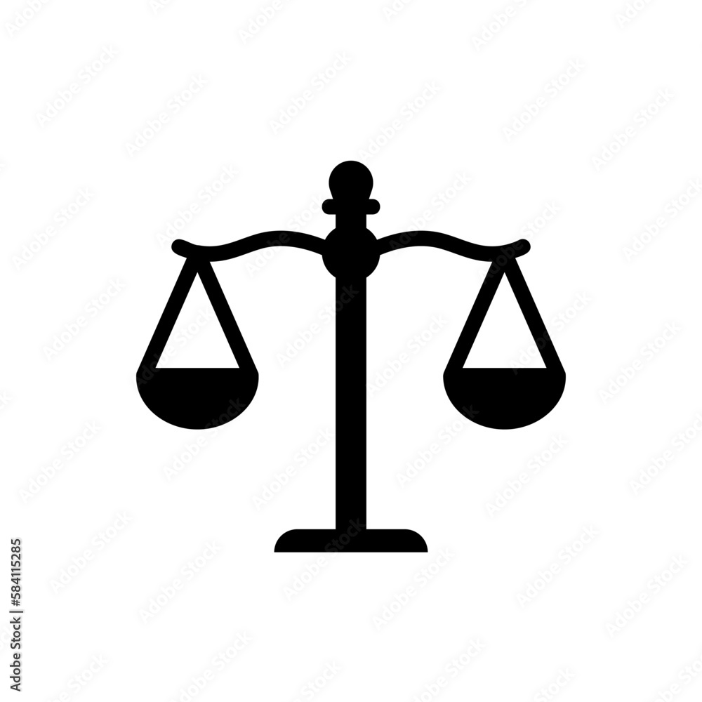 Scales icon for measuring the mass of objects or representing court, justice, legality and law Scales icon for measuring the mass of objects or representing court, justice, legality and law