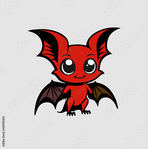 Cartoon Bat icon design.Cute bat animal vector illustration