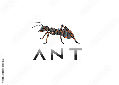 simple geometric robot ant logo, modern icon vector design