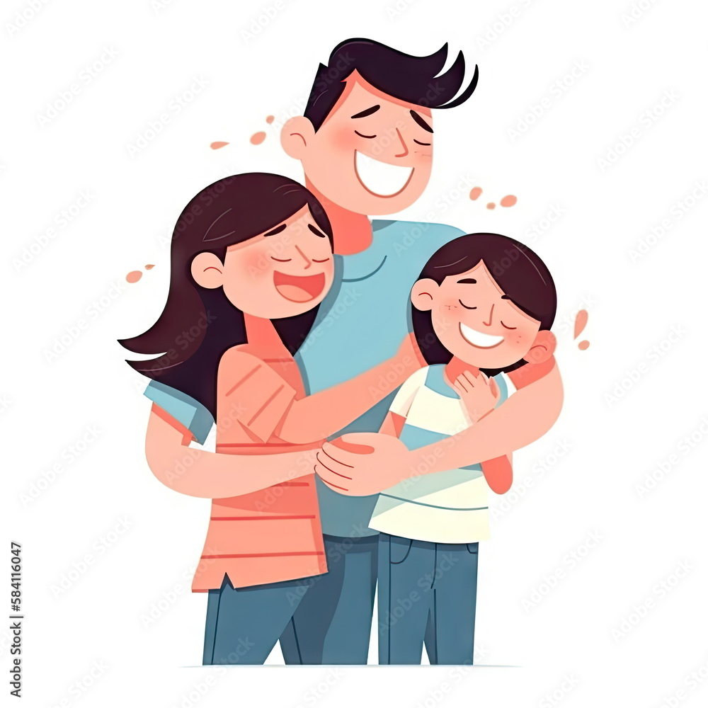 Cartoon character of hugging couple, lover, white background Cartoon character of hugging couple, lover, white background