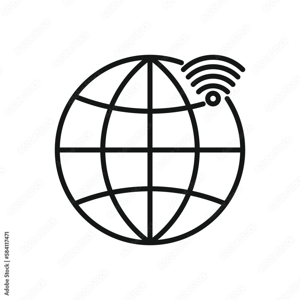 Editable Icon of Internet Connection, Vector illustration isolated on white background. using for Presentation, website or mobile app Editable Icon of Internet Connection, Vector illustration isolated on white background. using for Presentation, website or mobile app