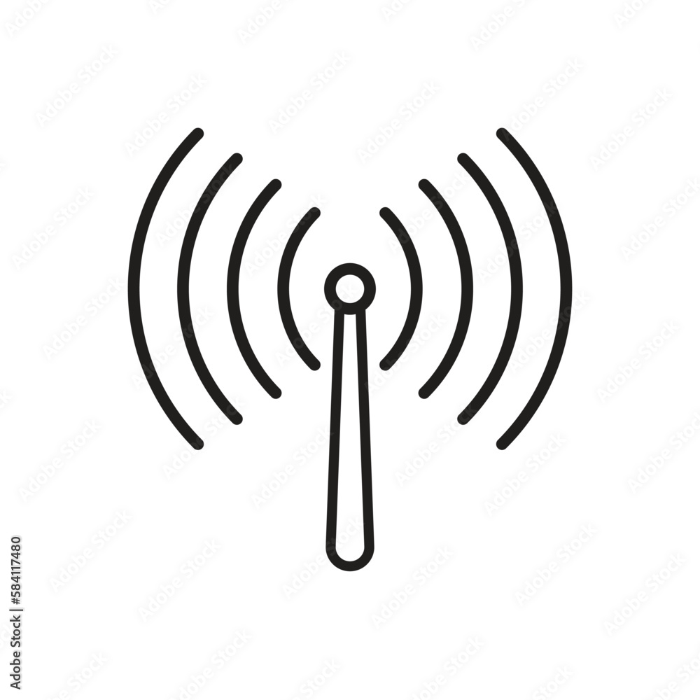 Editable Icon of Wireless, Vector illustration isolated on white background. using for Presentation, website or mobile app Editable Icon of Wireless, Vector illustration isolated on white background. using for Presentation, website or mobile app