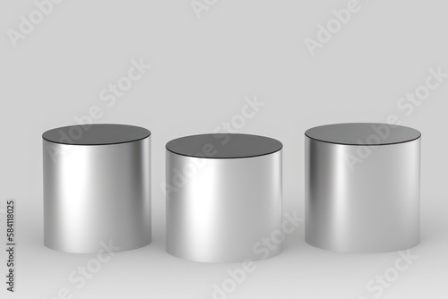 white pedestal on dark background, product podium, stage for display product 3d render