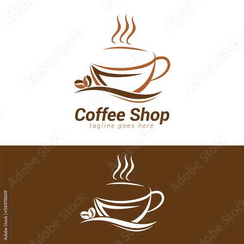 Coffee shop logo template design  Coffee cup logo