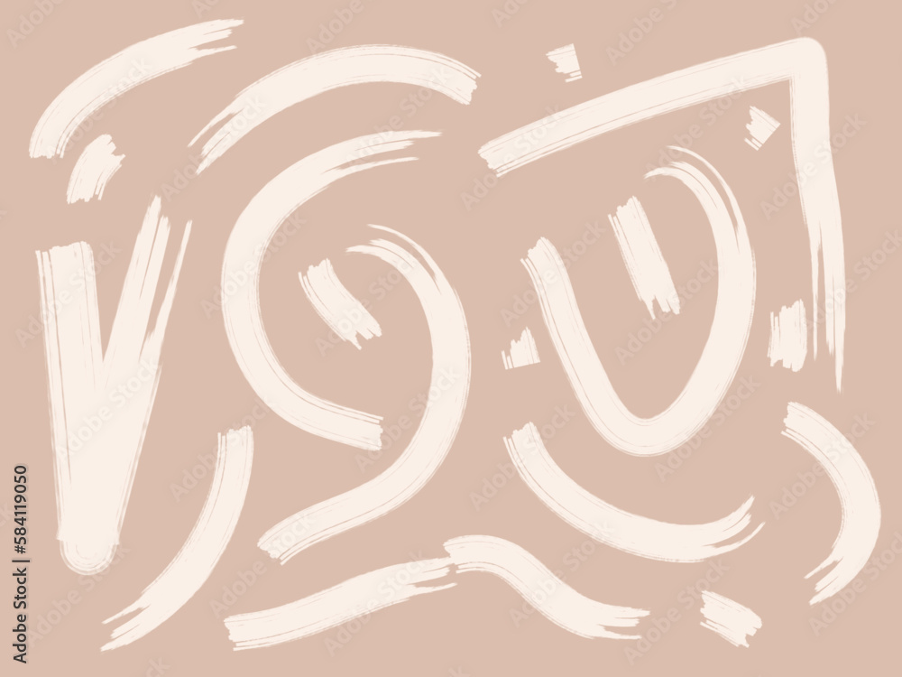 Obraz premium hand drawn illustration brush in nude color