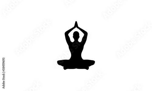 silhouette of a person in a yoga position
