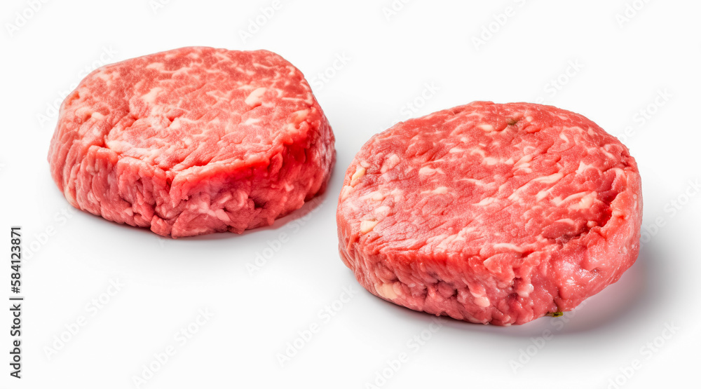 fresh raw beef steak isolated on white background. Generative AI fresh raw beef steak isolated on white background. Generative AI