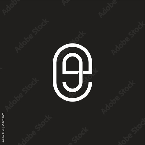 letter eg simple rotate line logo vector