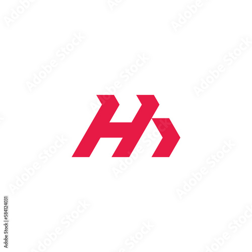 letter hb motioun run arrow geometric logo vector