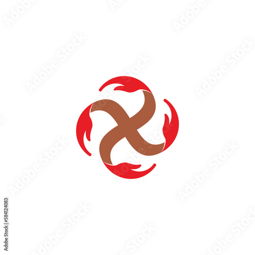 torch flame swirl design logo vector