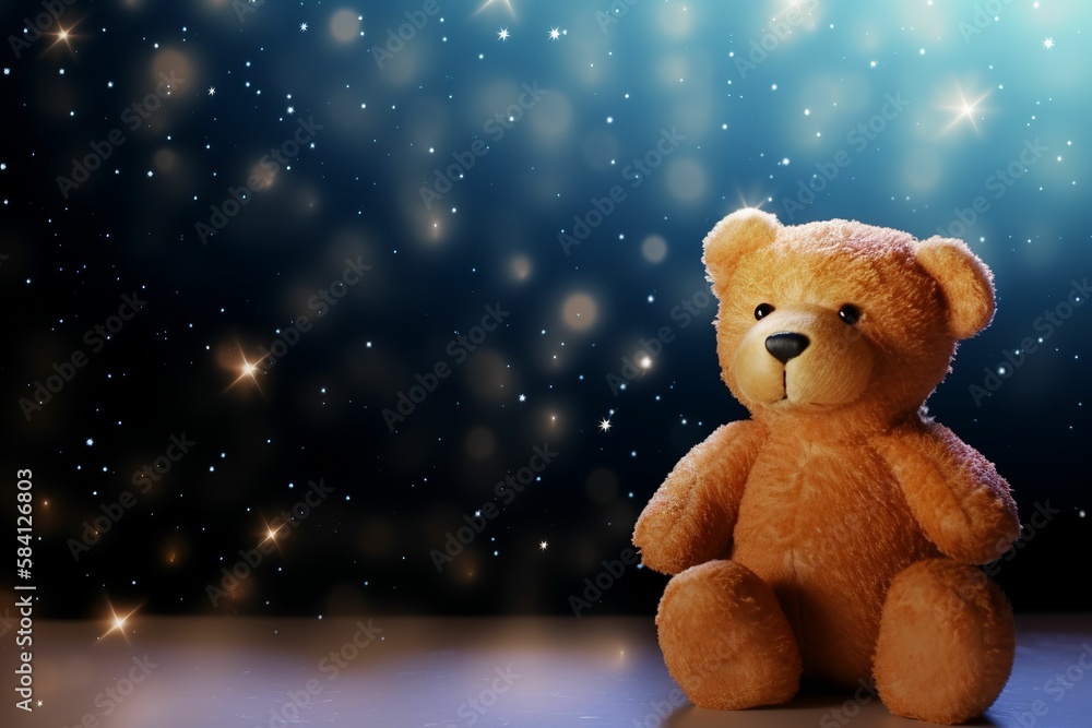 teddy bear on the night. IA generative teddy bear on the night. IA generative