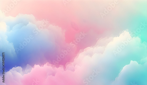 Sky Light 3d rendering of gradient pastel background texture pattern in sweet color. Generative Ai.