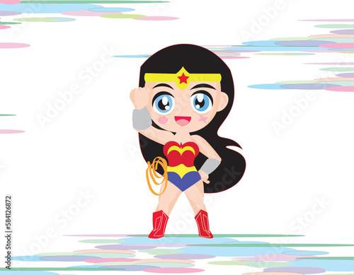 vector superhero cute,wonder woman cute