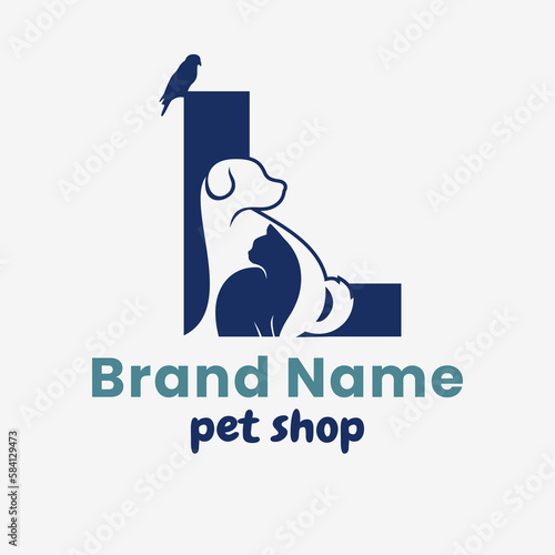 Initial Letter L Pets Logo Design
