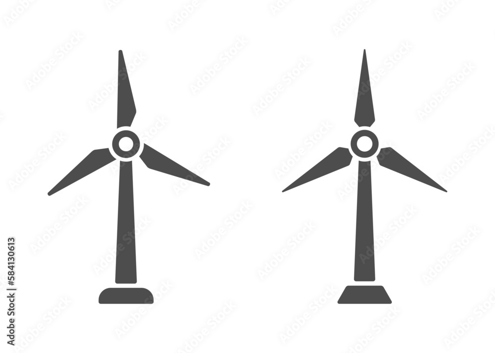 Wind energy vector icons set Wind energy vector icons set