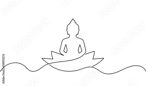 Buddha vesak line art style vector eps 10
