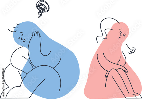 ベクター, 愛, 人々, イラスト, 楽しい, デザイン, ピンク, カップル, 女, 男, 女性, 男性, 女の子, 男の子, 夫婦, 関係, クリップアート, アートワーク, 漫画, 青, 友達, 恋愛, ロマンチスト, 恋人, いとしい人, 性格, コミュニケーション, 幸福, 告白, ハート, ぴったり合う, 婚約, 結婚, 人間, 全身, 夢中になった, 目, 見る, 風刺漫画, びっく