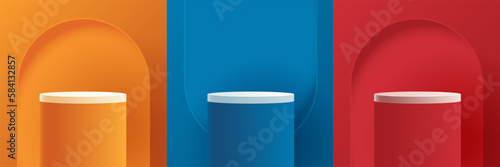 Cosmetic background and set premium podium display for product presentation branding and packaging presentation. studio stage with shadow of background. vector design.