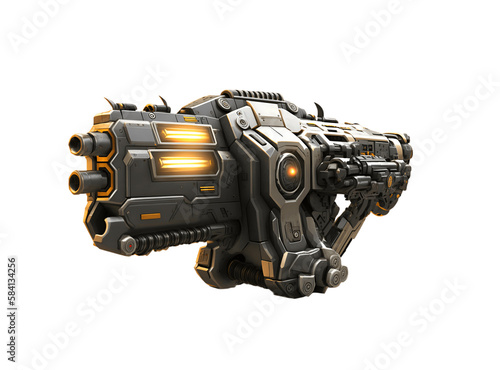 modern gun isolated on transparent background