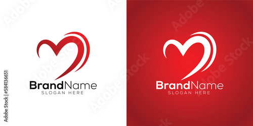 Professional love icon logo design template