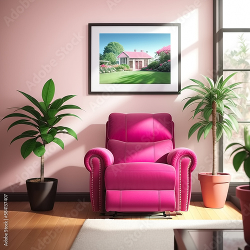 Decorative plants and pink ...