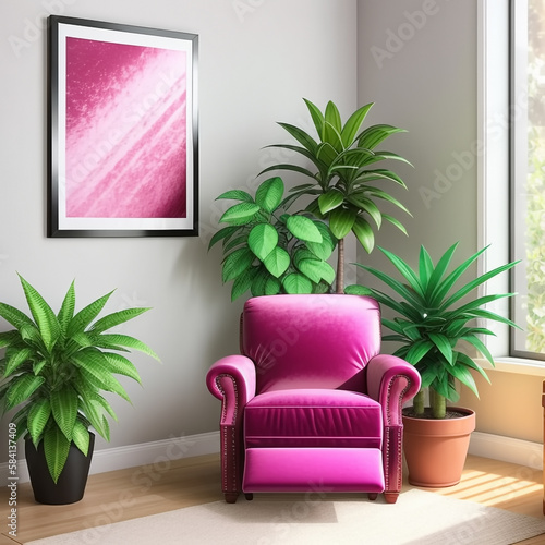 Decorative plants and pink ...