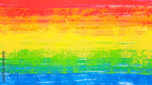 カラフルな水彩の筆の跡。飛沫、帯