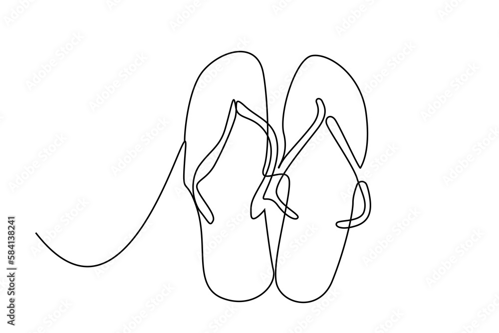 flip flops slipper summer line art flip flops slipper summer line art