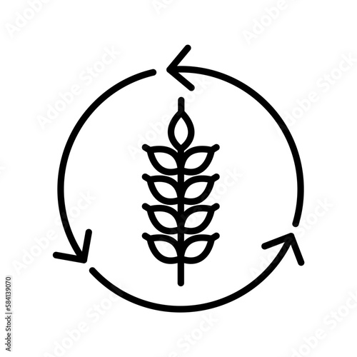 wheat with circle arrow icon vector