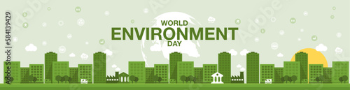 world environment day Nature environment vector concept of nature, ecology, organic, environmental sign. Billboard or web banner of clean green environment with grunge style.