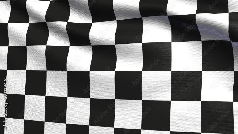 Checkered Race Flag 4K. Realistic Loop Waving with Highly Detailed Fabric. Checkered Race Flag 4K. Realistic Loop Waving with Highly Detailed Fabric.