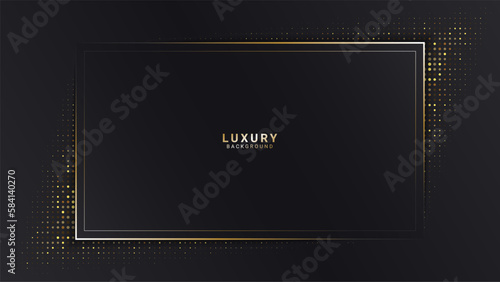 dark background with luxury and modern golden frame