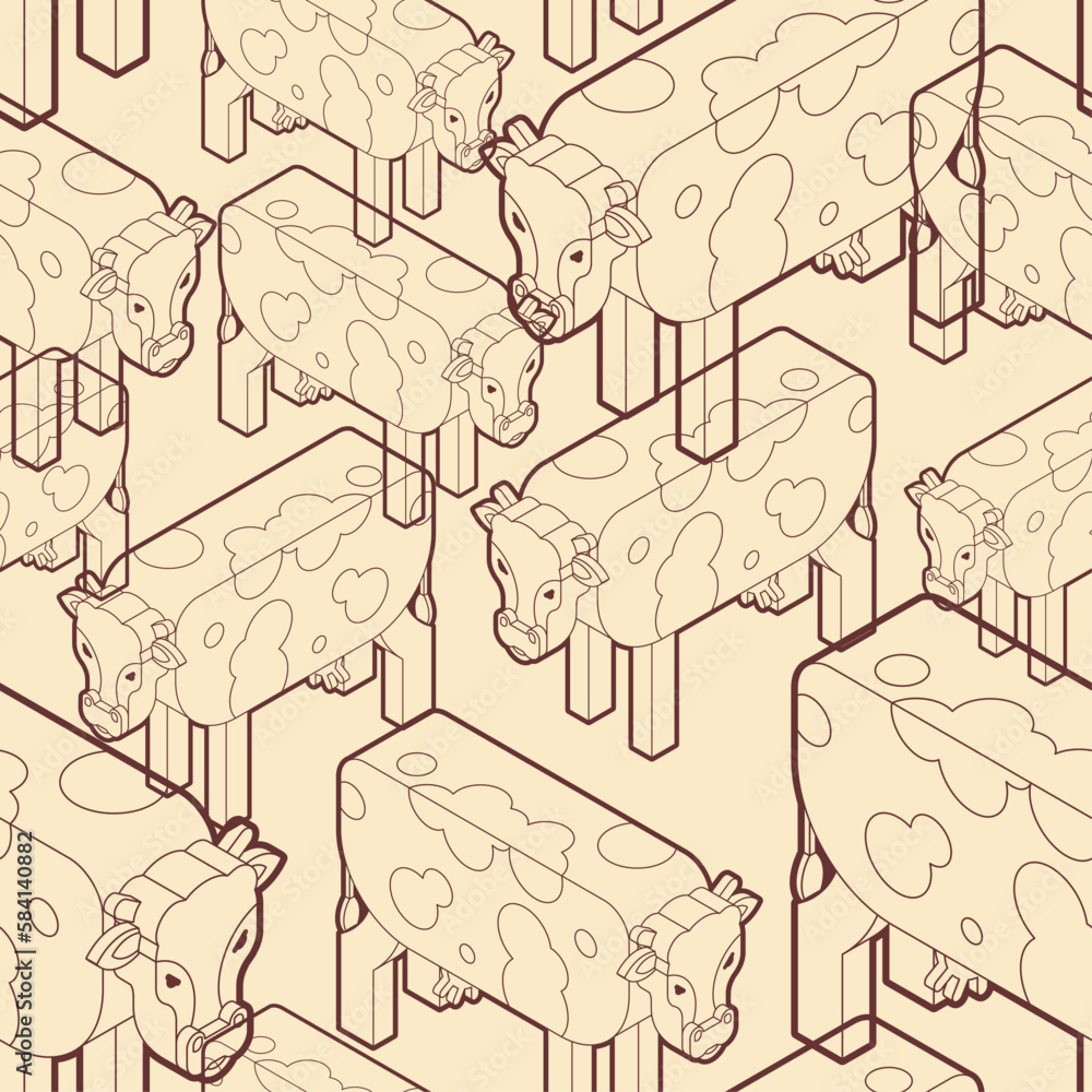 Fototapeta premium Cow pattern seamless. Cows background. Baby fabric texture