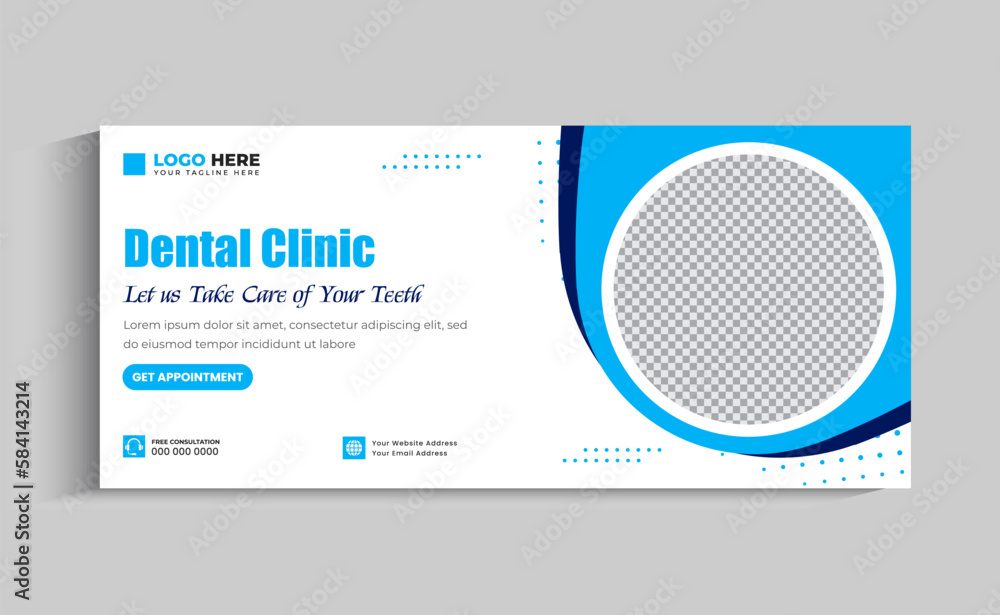 Dentist and health care social media cover and banner template Dentist and health care social media cover and banner template