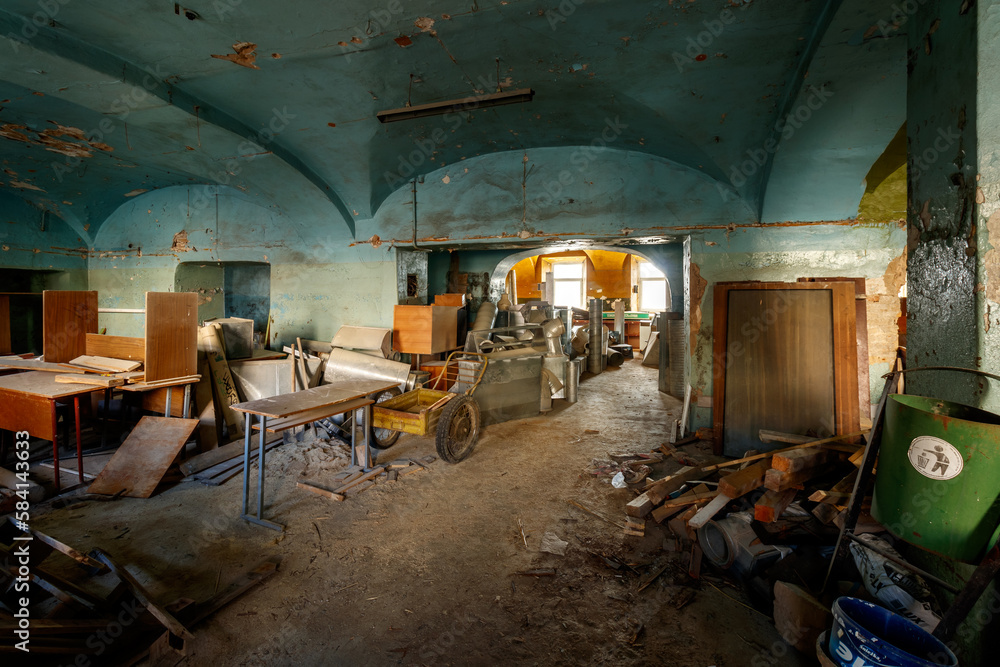 Dark and creepy dirty abandoned underground basement Dark and creepy dirty abandoned underground basement