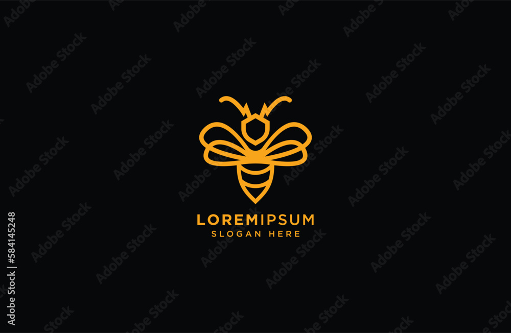 Thunder bee logo icon design template. vector luxury
Thunder bee logo icon design template. vector luxury
